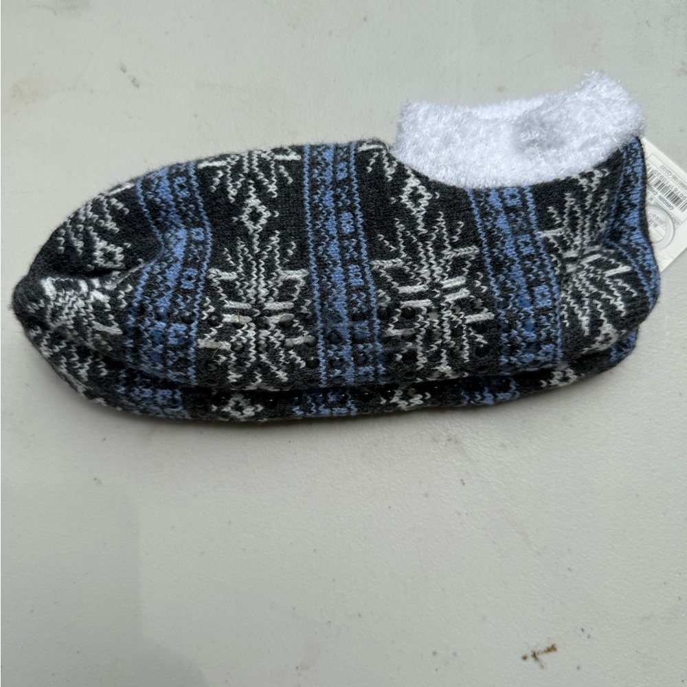 a new day Black and Blue Slipper Socks